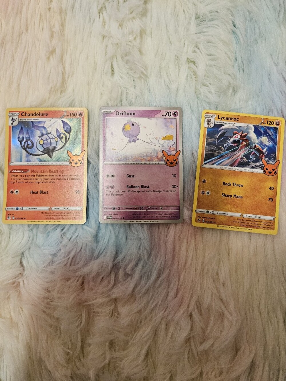 Pokémon Tirck Or Trade Card Pack Of 3: Chandelure, Drifloon, Lycanroc